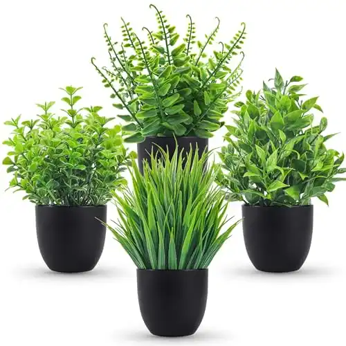 Der Rose Fake Plants 4 Packs Artificial Plants Small Faux Plants