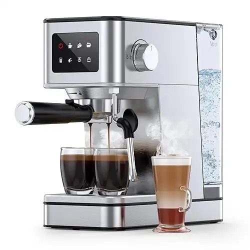 Compact Espresso Machine, Milk Frother Steam Wand for Latte